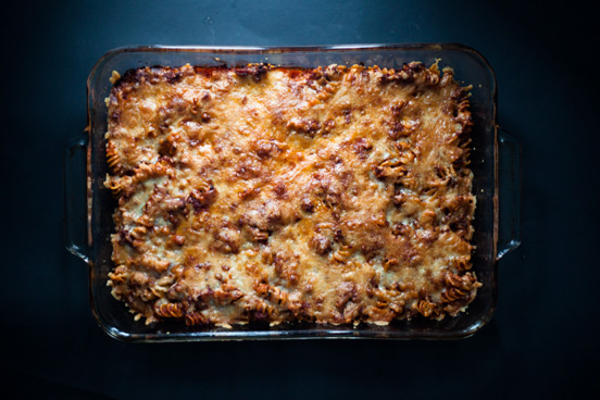 Bacon & Beef Baked Pasta